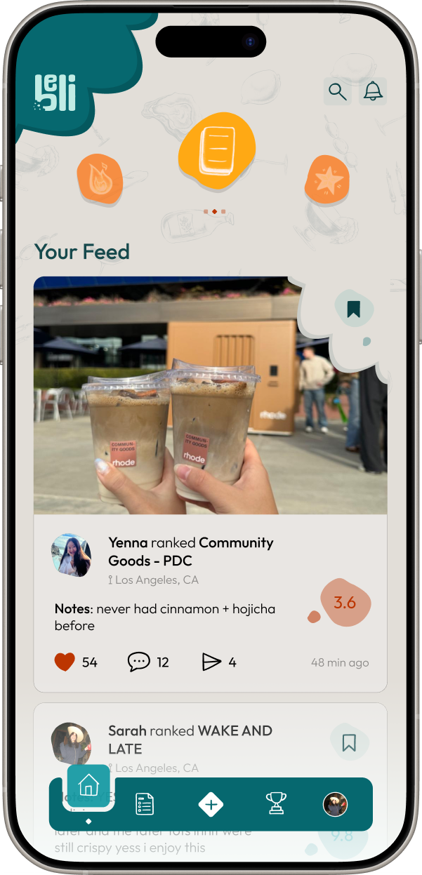 Beli app home screen