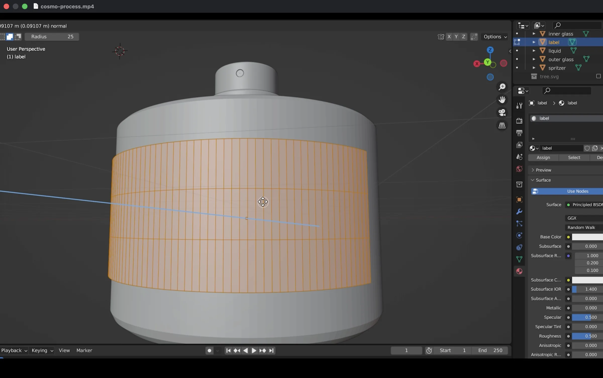 Blender modeling process still 1 of the fragrance bottle