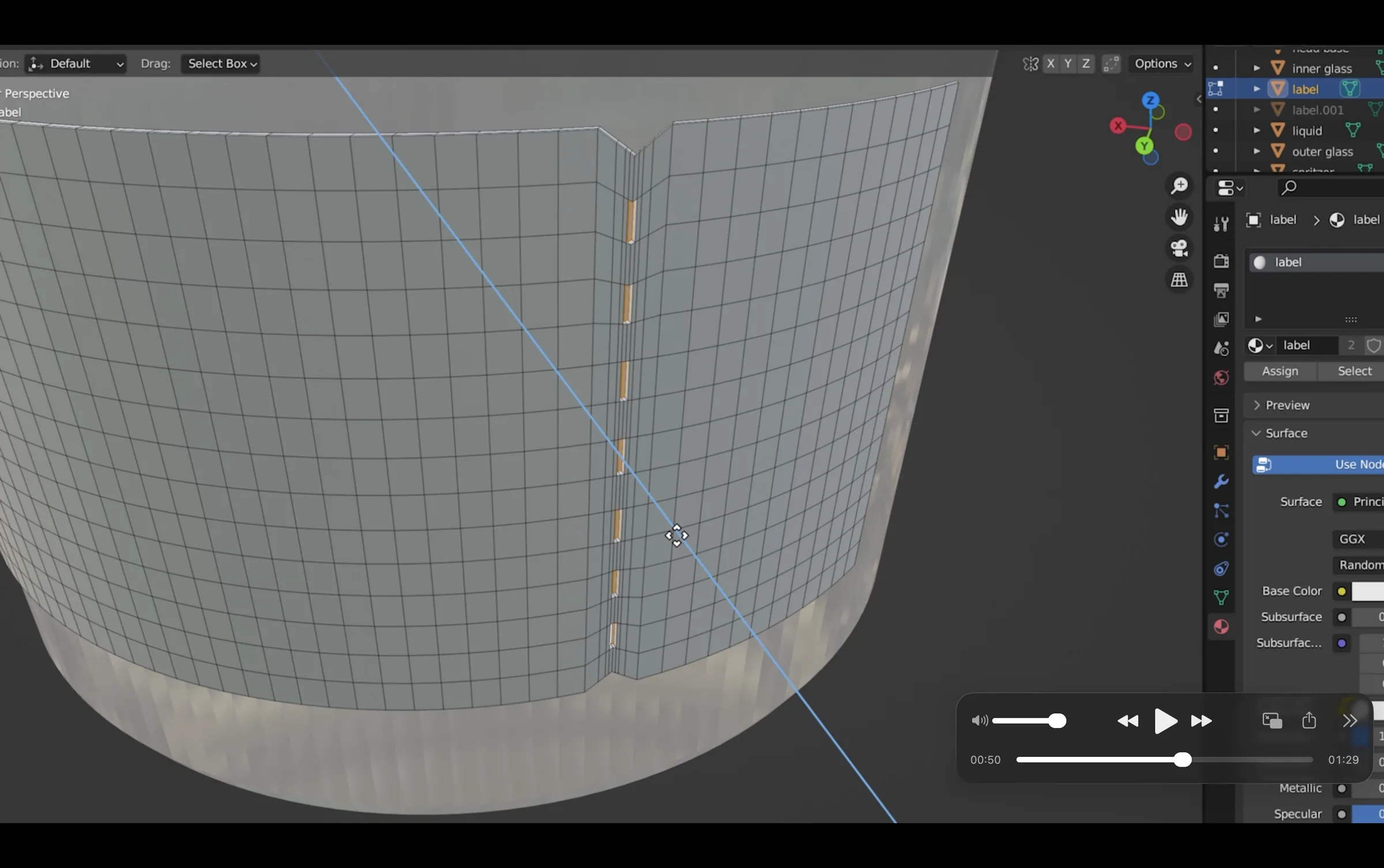 Blender modeling process still 6 of the fragrance bottle