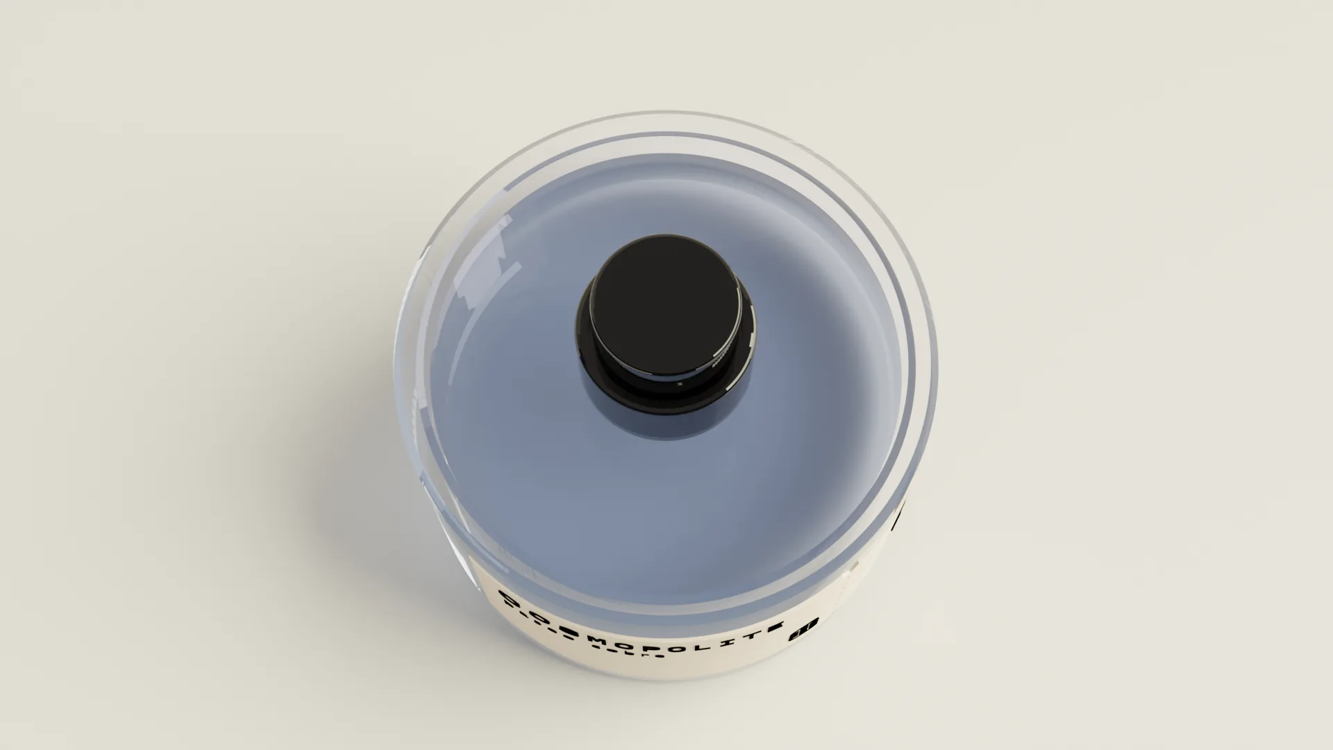 Pale Foss fragrance bottle with waterfall-sculpted cap, view 2