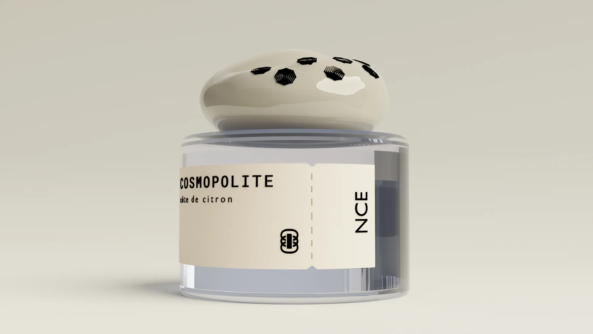 C&ocirc;te de Citron fragrance bottle with pebble-shaped cap, view 1