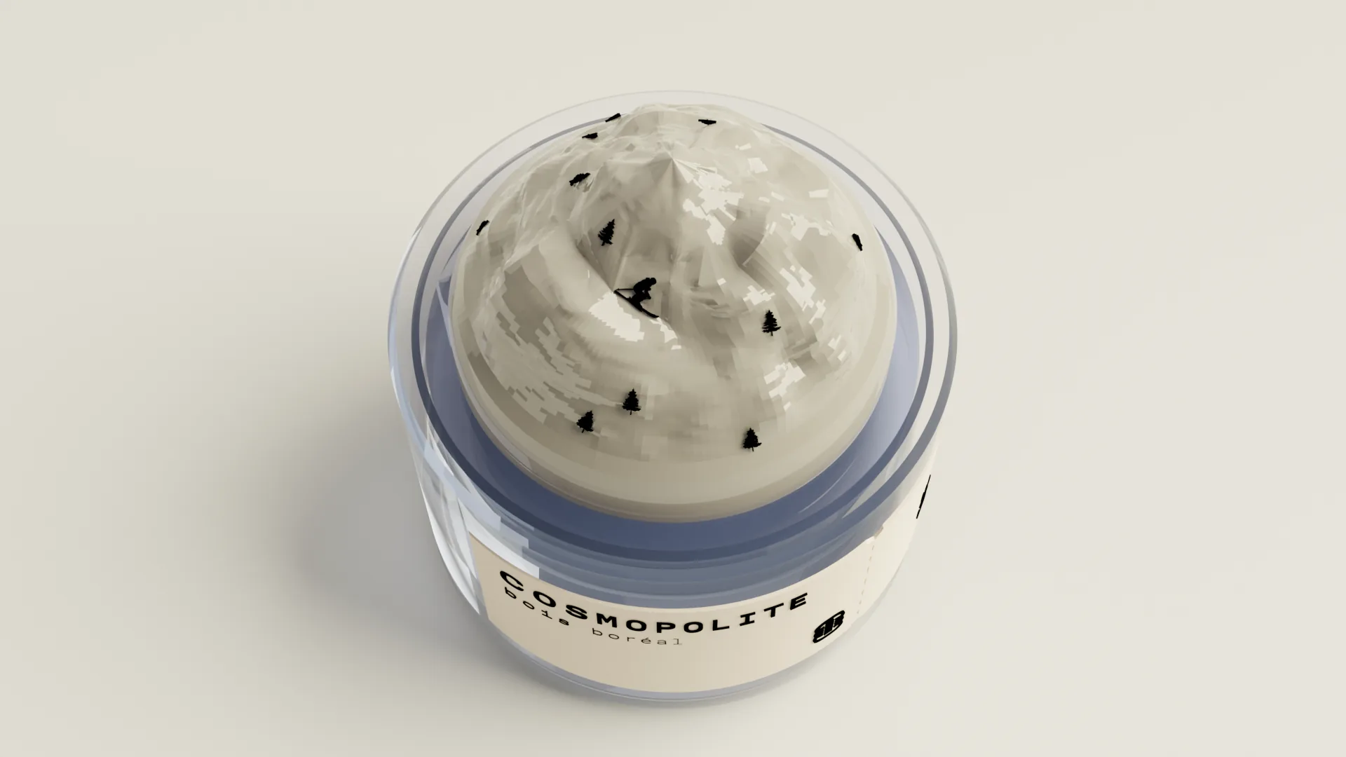 Bois Bor&eacute;al fragrance bottle with mountain-shaped cap, view 2