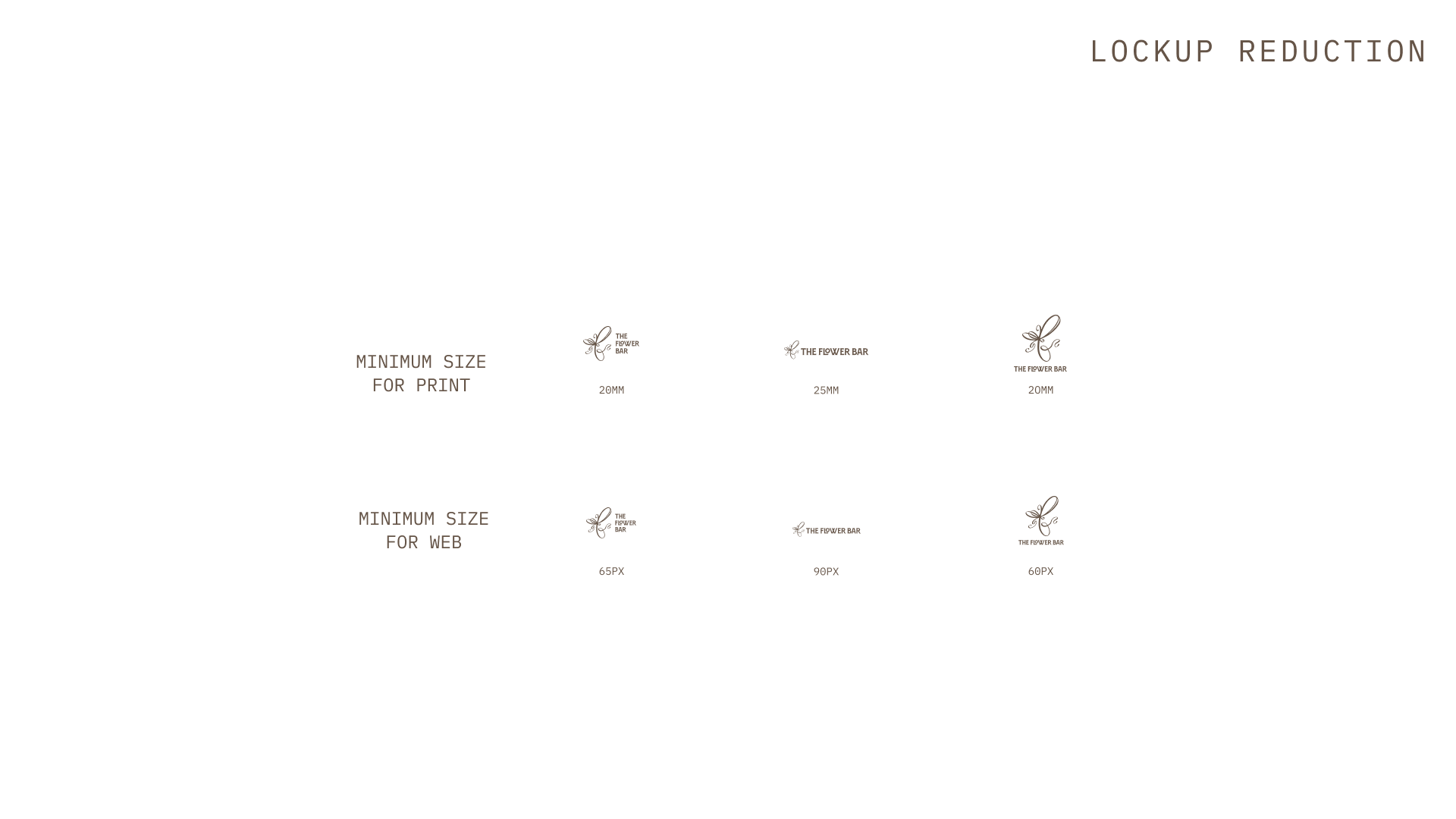 Minimum size guidelines for the Flower Bar logo lockups