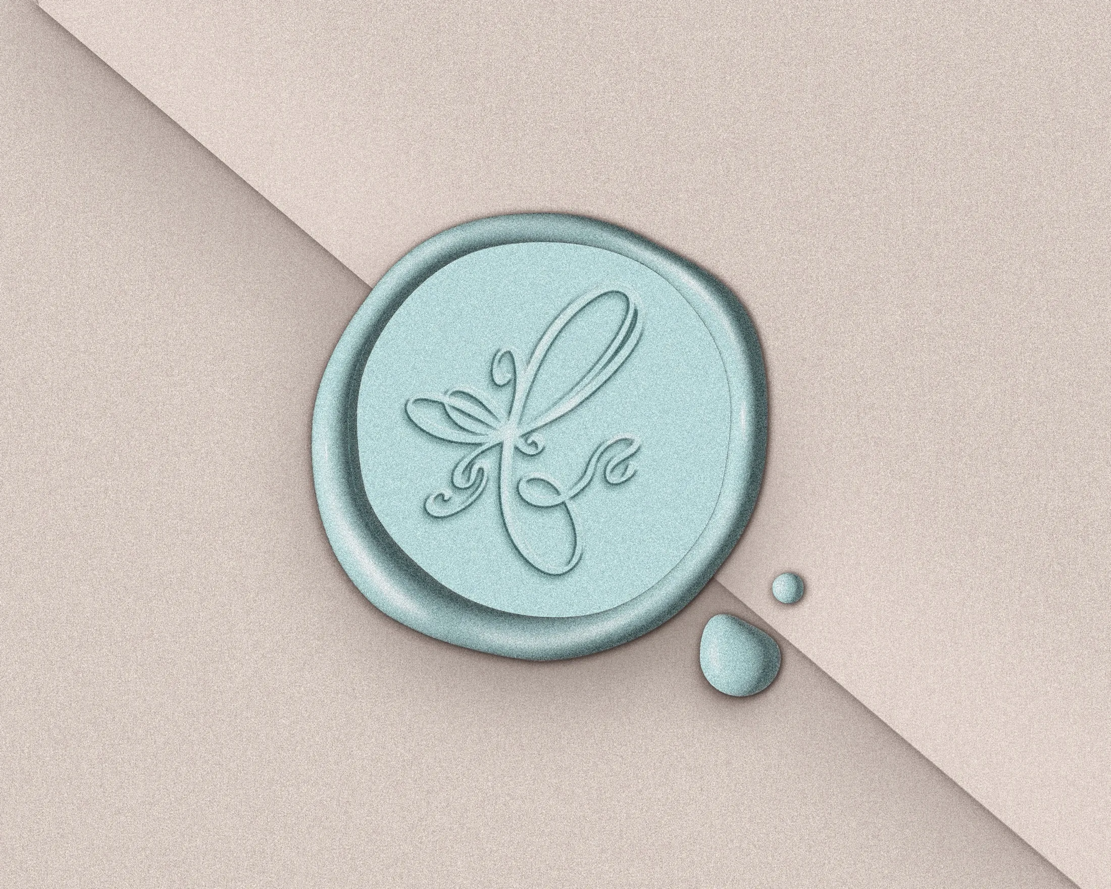 A wax seal stamped with the Flower Bar icon