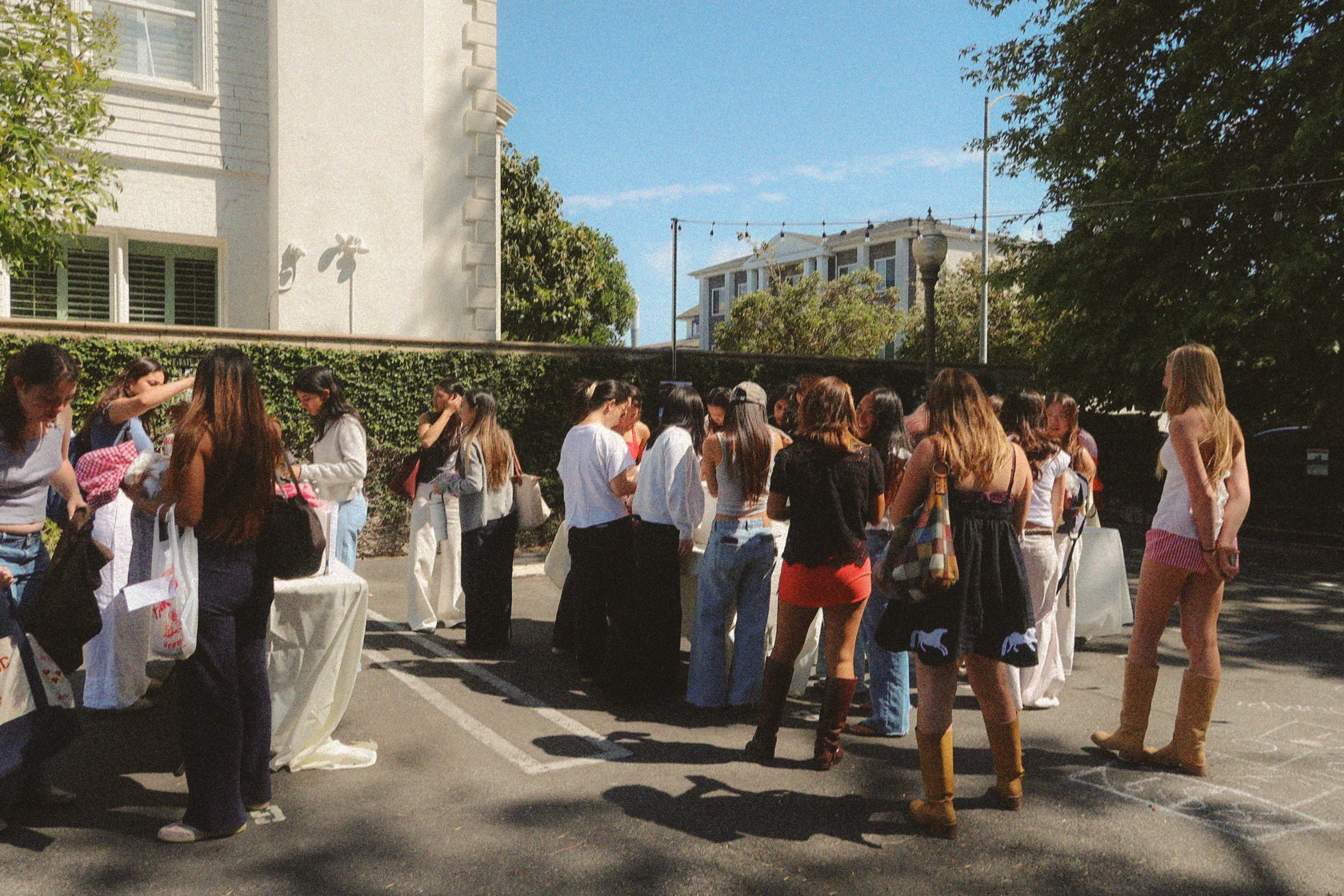 Guests browsing the Oddli sample sale at the pop-up