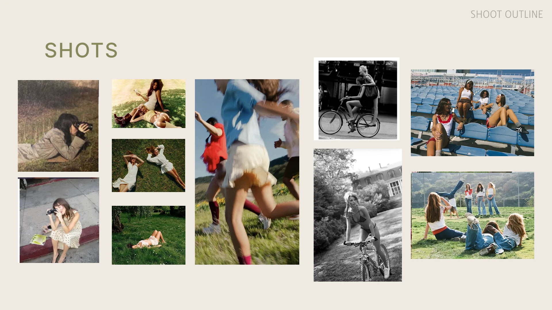 Revised pitch deck: shot list moodboard