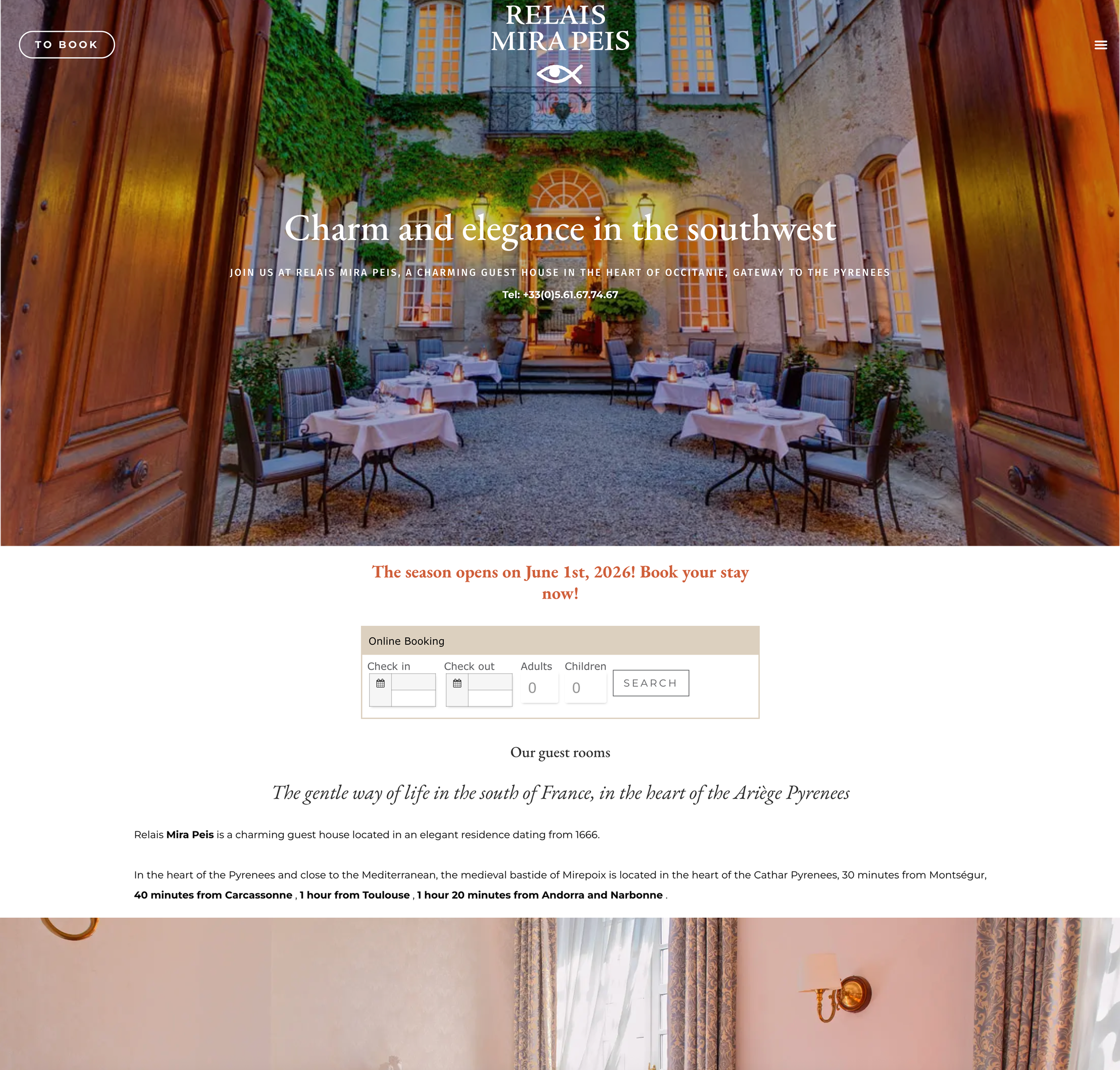 Original Relais Mira Peis website homepage