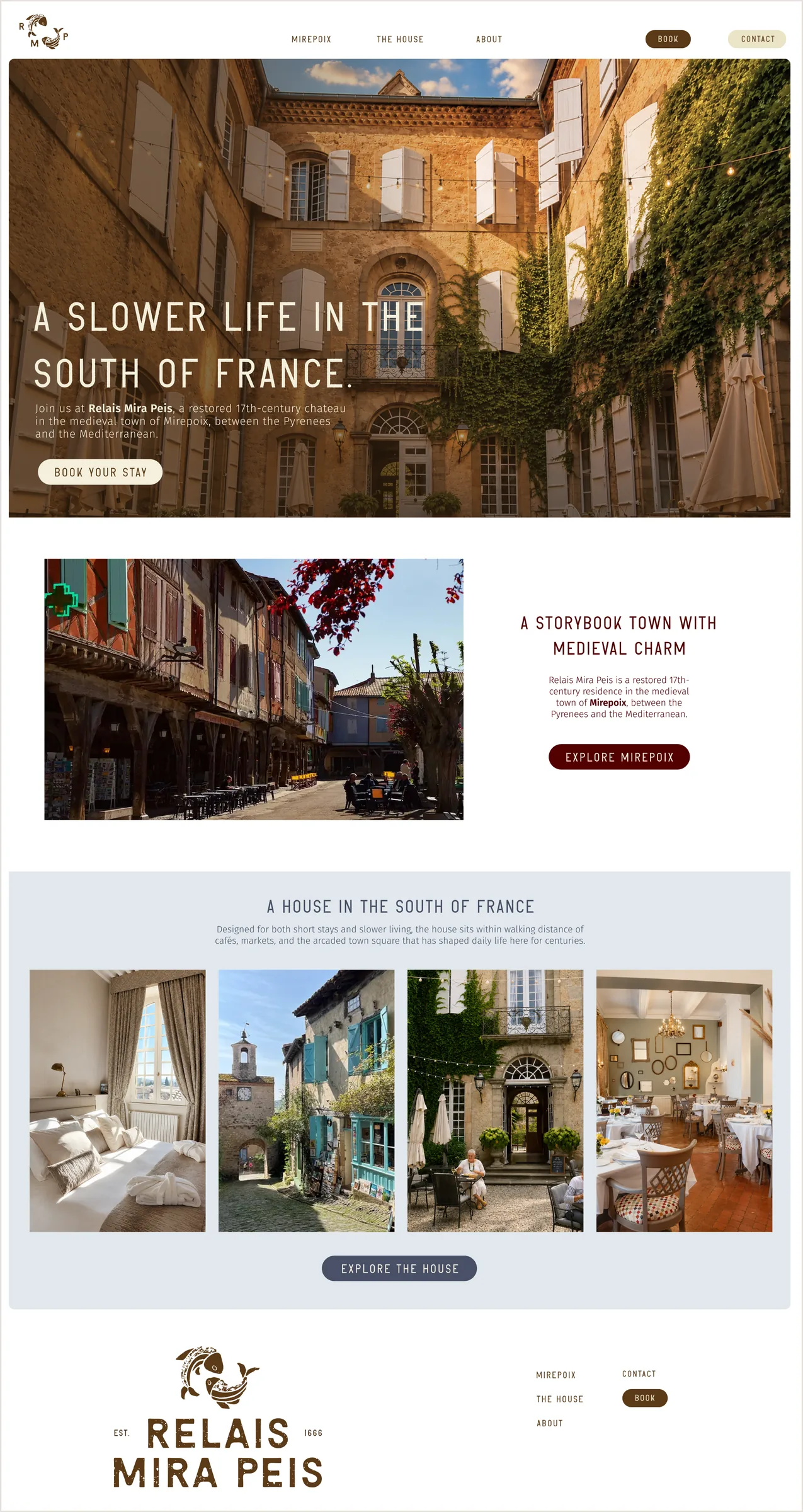 Revised Relais Mira Peis website homepage